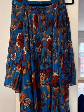 INC International Concepts Blue Floral Long Sleeve Dress